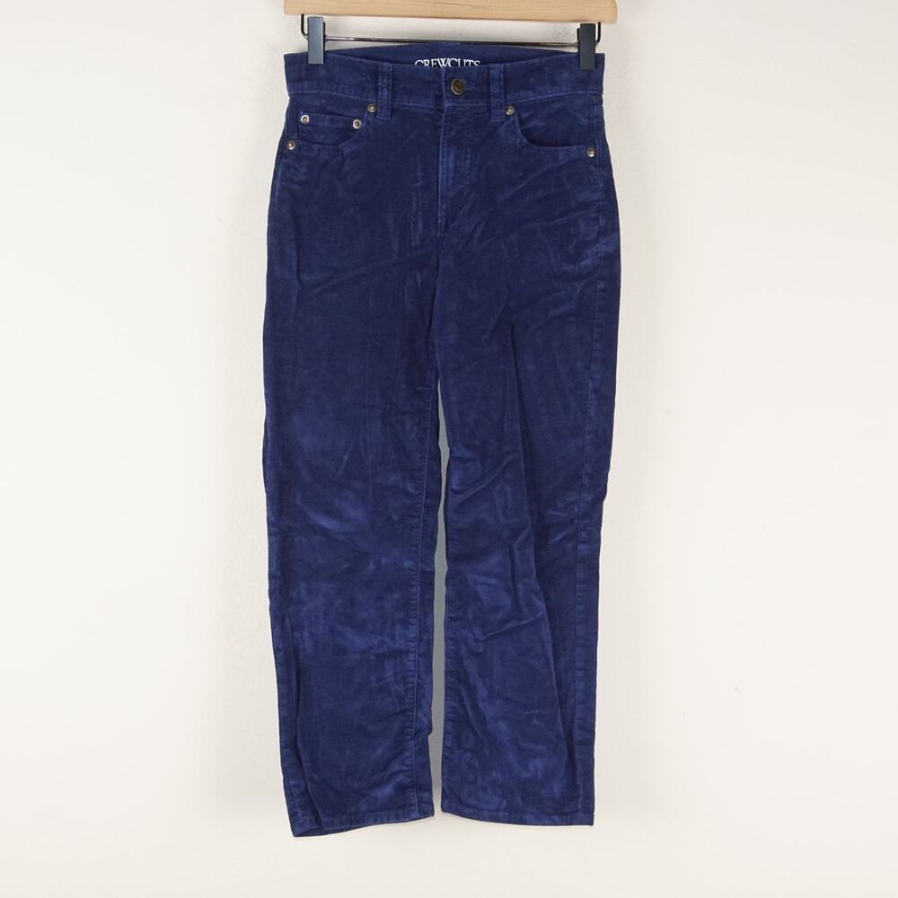J Crew Crewcuts Classic Fit Stretch Corduroy Blue Adjustable Waist Pants Boys 10